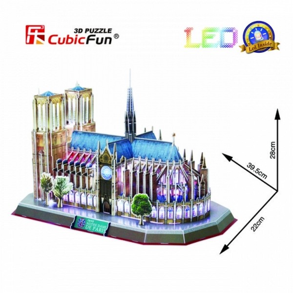 Продукт CubicFun Notre Dame - 3D Пъзел с LED светлини - 0 - BG Hlapeta