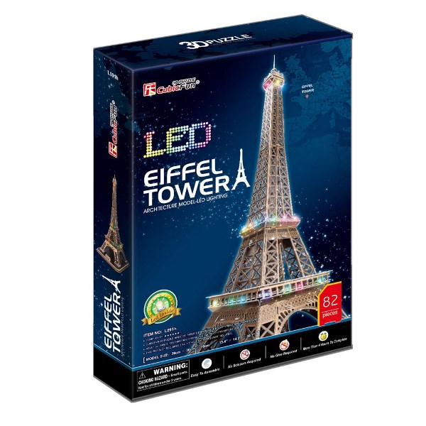 Продукт CubicFun Eiffel Tower - 3D Пъзел с LED - 0 - BG Hlapeta