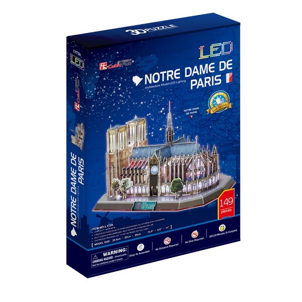 Продукт CubicFun Notre Dame - 3D Пъзел с LED светлини - 0 - BG Hlapeta