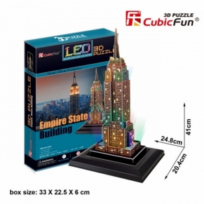CubicFun Empire State Building - 3D Пъзел с LED