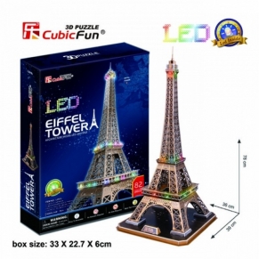 CubicFun Eiffel Tower - 3D Пъзел с LED