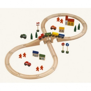 Kinderplus - Дървен влак с ЖП линия