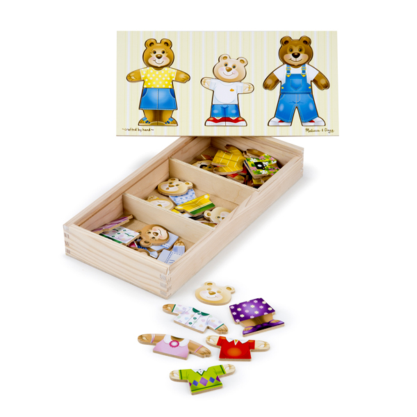 Продукт Melissa and Doug Дървени мечета с дрехи - 0 - BG Hlapeta