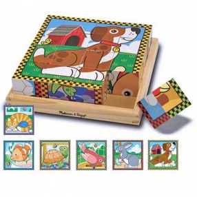 Melissa and Doug Дървени кубчета животни