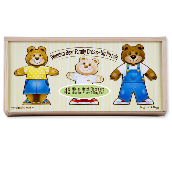 Продукт Melissa and Doug Дървени мечета с дрехи - 0 - BG Hlapeta