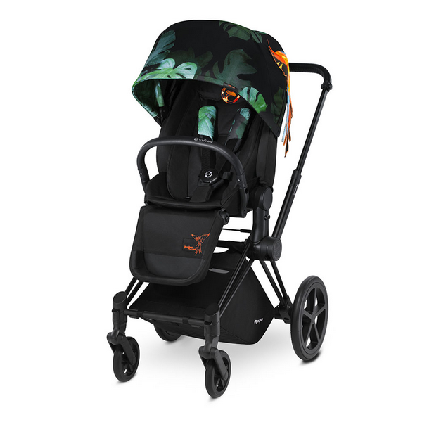Продукт Cybex Priam Birds of Paradise - Черно шаси, kошница за кола, луксозна седалка и ергономична раница  - 0 - BG Hlapeta
