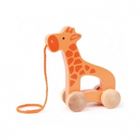 Hape - Дървен жираф с въже за дърпане