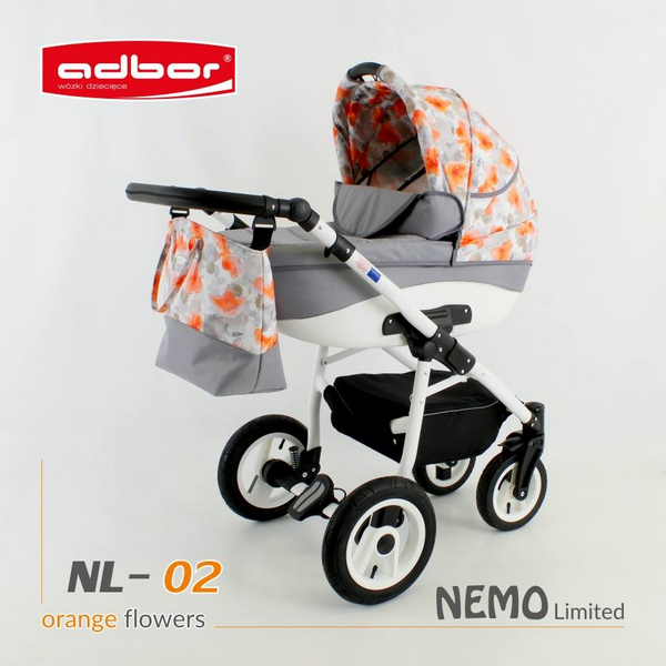 Продукт Adbor Nemo Flowers - Бебешка количка 3в1 - 0 - BG Hlapeta