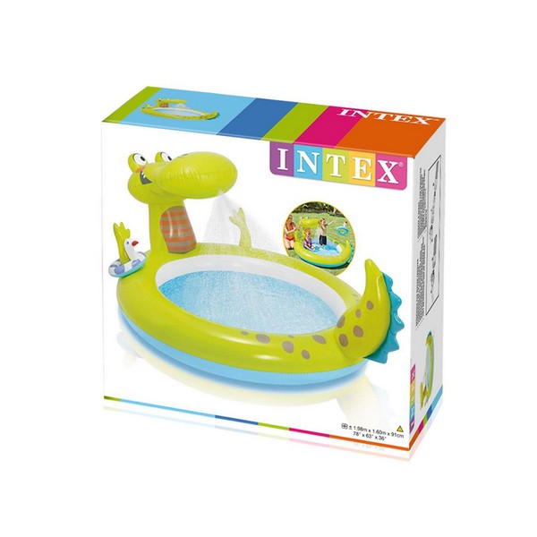 Продукт Intex Gator Spray Pool - Детски надуваем басейн с пръскалка Крокодил, 198х160х91см. - 0 - BG Hlapeta