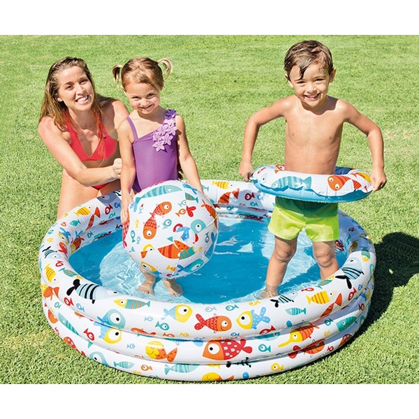 Продукт Intex Fishbowl - Надуваем комплект детски басейн, топка и пояс Рибки, 132х28см. - 0 - BG Hlapeta