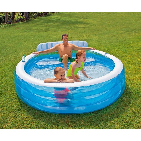 Продукт Intex Swim Center Family Lounge Pool - Семеен надуваем басейн със седалка, 224х216х76см. - 0 - BG Hlapeta