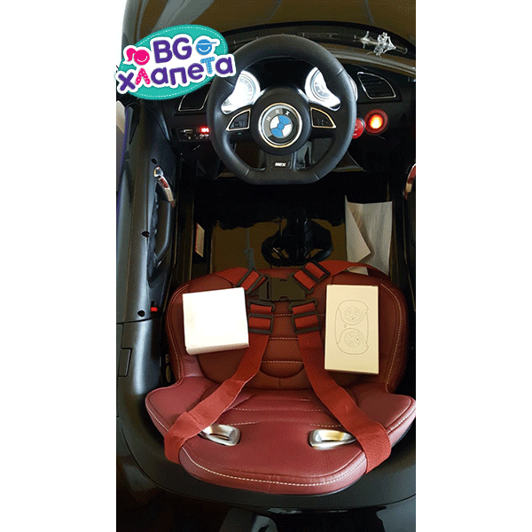 Продукт Акумулаторен кола тип BMW 6688, 12V с меки гуми, кожена седалка и амортисьори  - 0 - BG Hlapeta