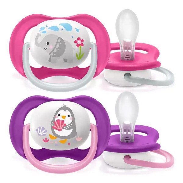 Продукт Philips AVENT Ultra Air Happy - 2 бр. ортодонтични залъгалки 6-18м с декорация Надпис Love в кутия за стерилизиране - 0 - BG Hlapeta