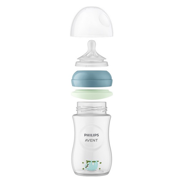 Продукт Нощен комплект за бебе Philips AVENT SCD838/17 със шише за хранене - Natural Response 260 мл с биберон без протичане със среден поток и залъгалка Ultra Soft - 0 - BG Hlapeta