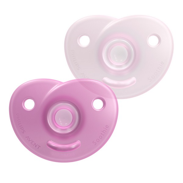 Продукт Philips Avent SOOTHIE - Комплект от 2 бр. ортодонтски силиконови залъгалки за новородени в кутия за стерилизиране - 0 - BG Hlapeta