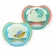 Philips AVENT Ultra Air NightTime - 2 броя светещи в тъмното, ортодонтски силиконови залъгалки, 6-18м, с картинки, в кутия за стерилизиране