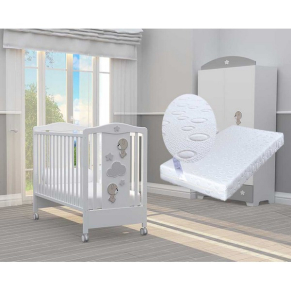 Bambino Casa Giochi divertenti cot bianco - Бебешко легло + ПОДАРЪК матрак Primavera Baby Bambino Casa Giochi divertenti cot bianco - Бебешко легло + ПОДАРЪК матрак Primavera Baby