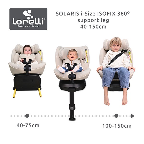 Продукт Lorelli SOLARIS - Стол за кола i-Size ISOFIX Support Leg 360, 40-150 см. - 0 - BG Hlapeta