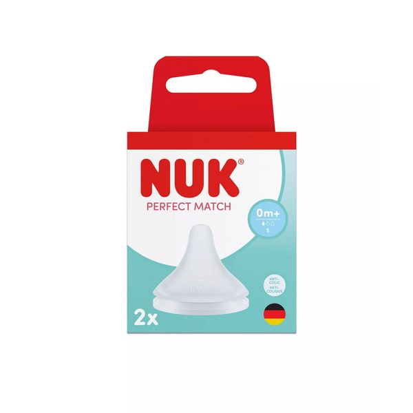 Продукт NUK Perfect Match - Биберон за хранене, силикон S 0+, 2бр. - 0 - BG Hlapeta