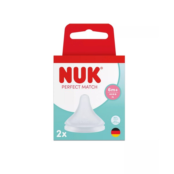NUK Perfect Match - Биберон за хранене силикон 6+, XL,2бр.