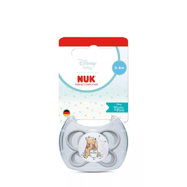 Продукт NUK Perfect Match AIR - биберон - залъгалка, силикон 0-6 мес. 1бр.Мечо Пух - 0 - BG Hlapeta
