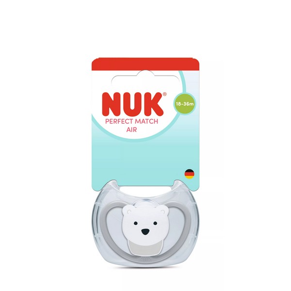 Продукт NUK Perfect Match AIR - Биберон залъгалка, силикон 18+ мес. 1бр. - 0 - BG Hlapeta