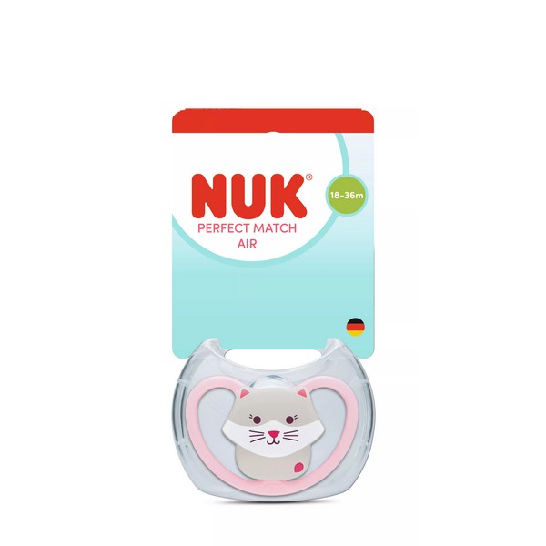 Продукт NUK Perfect Match AIR - Биберон залъгалка, силикон 18+ мес. 1бр. - 0 - BG Hlapeta