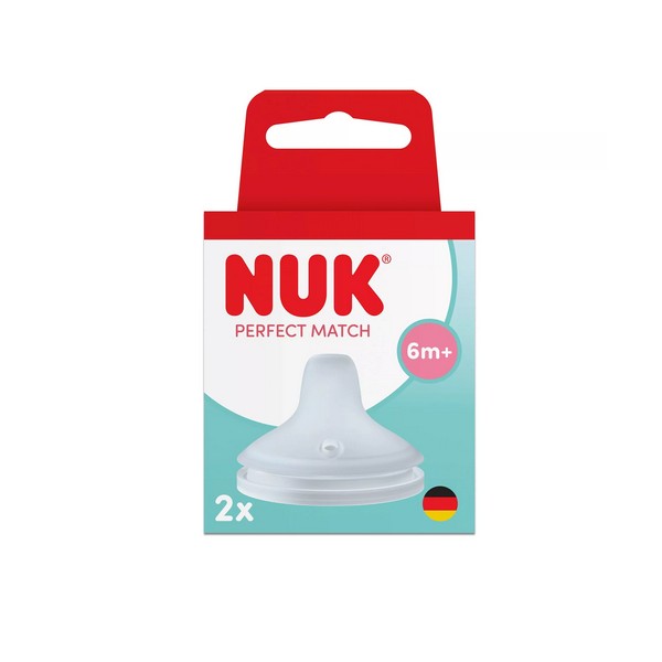 Продукт NUK Perfect Match - Силиконов накрайник за сок, 6+ мес., 2 бр. - 0 - BG Hlapeta