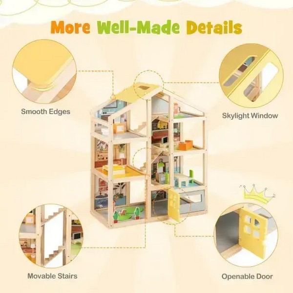 Продукт Costway Modern Family - Дървена къща за кукли - 0 - BG Hlapeta