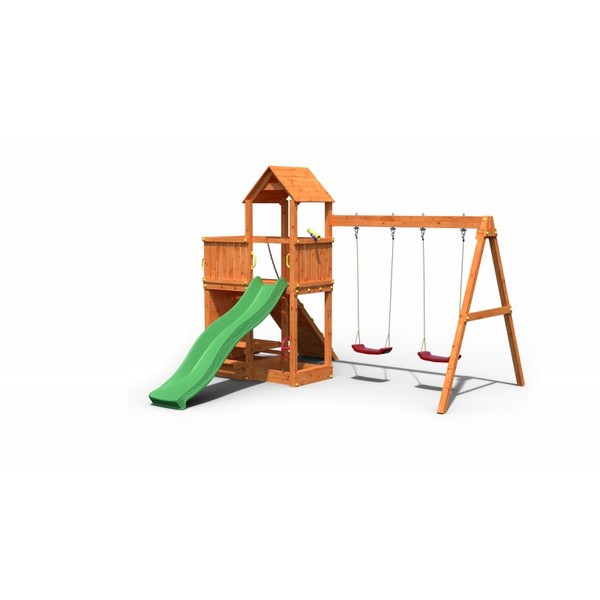 Продукт Fungoo FLOPPI дървена детска площадка с пързалка и люлки - 0 - BG Hlapeta