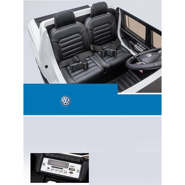Продукт Двуместен акумулаторен джип Volkswagen AMAROK 4Х4, 2*12V с меки гуми и кожени седалки  - 0 - BG Hlapeta