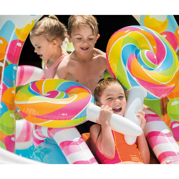 Продукт INTEX Candy Zone - Надуваем център за игра с пързалка Бонбонландия, 295х191х130см. - 0 - BG Hlapeta