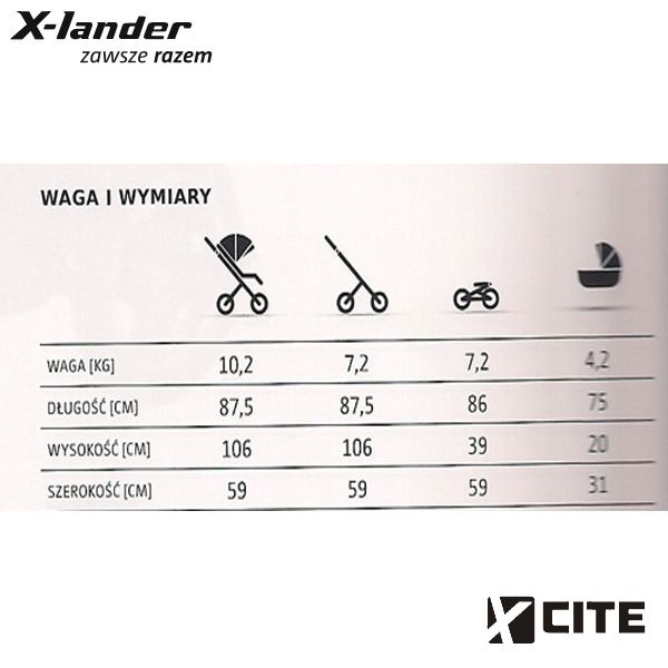 Продукт X-Lander X-Cite 2в1 -  Детска количка с кош за новородено и адаптори  - 0 - BG Hlapeta