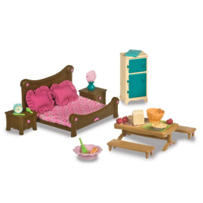 Battat Li’l Woodzeez – комплект за игра – спалня и столова