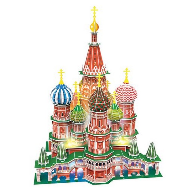 Продукт Cubic Fun Пъзел 3D St.Basil's Cathedral (Russia) 224ч. LED inside  - 0 - BG Hlapeta