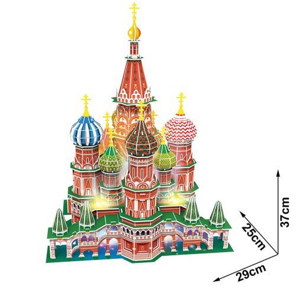 Продукт Cubic Fun Пъзел 3D St.Basil's Cathedral (Russia) 224ч. LED inside  - 0 - BG Hlapeta