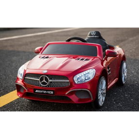Акумулаторна кола Mercedes SL400, 12V с меки гуми и кожена седалка 