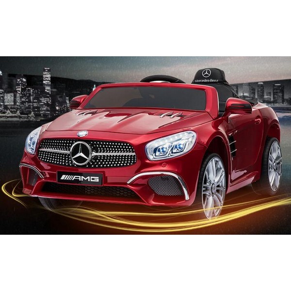 Продукт Акумулаторна кола Mercedes SL400, 12V с меки гуми и кожена седалка  - 0 - BG Hlapeta