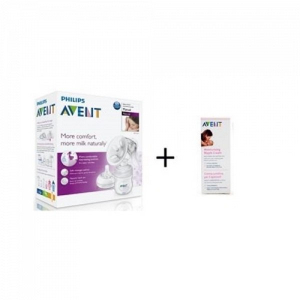 Продукт Philips Avent - Ръчна помпа за изцеждане на кърма Comfort + Крем за зърна 30мл Philips AVENT - 0 - BG Hlapeta