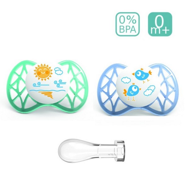 Продукт Nuvita - Анатомични биберони AIR55 SYM, 2 броя, 6+ - 0 - BG Hlapeta