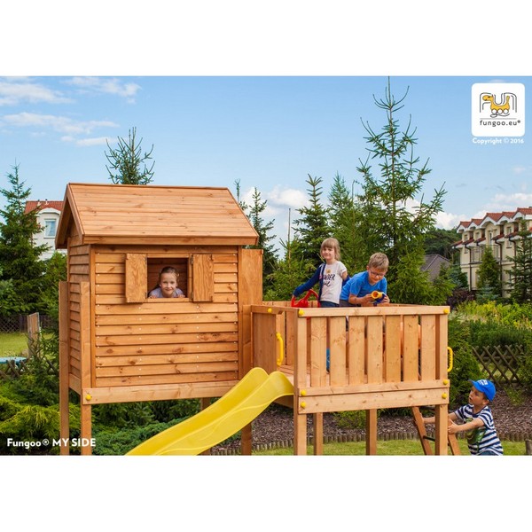 Продукт Fungoo MY SIDE - дървена детска площадка с къщичка пързалка - 0 - BG Hlapeta
