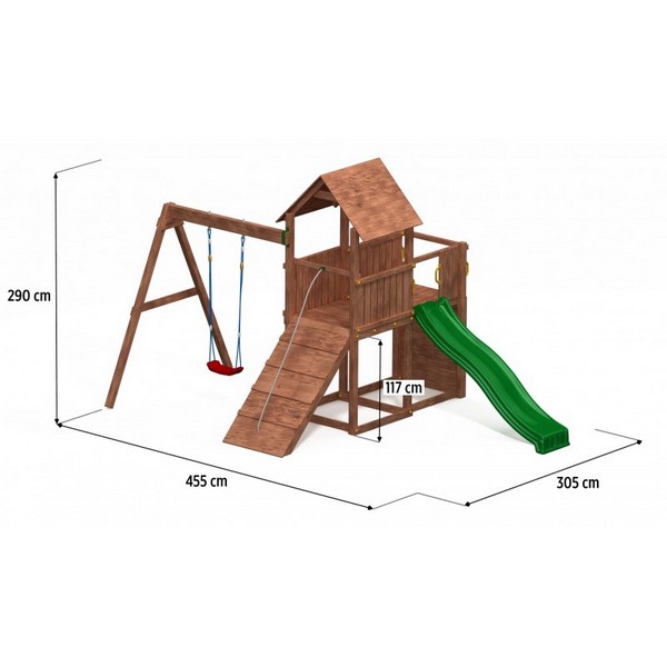 Продукт Fungoo CAROL 3 детска площадка с пързалка и люлка - 0 - BG Hlapeta