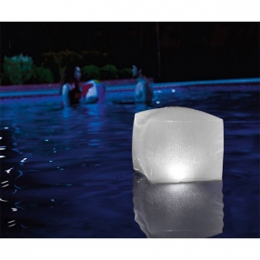 Intex - Многоцветен плаващ LED куб за басейни и джакузита, 23х23х22см.