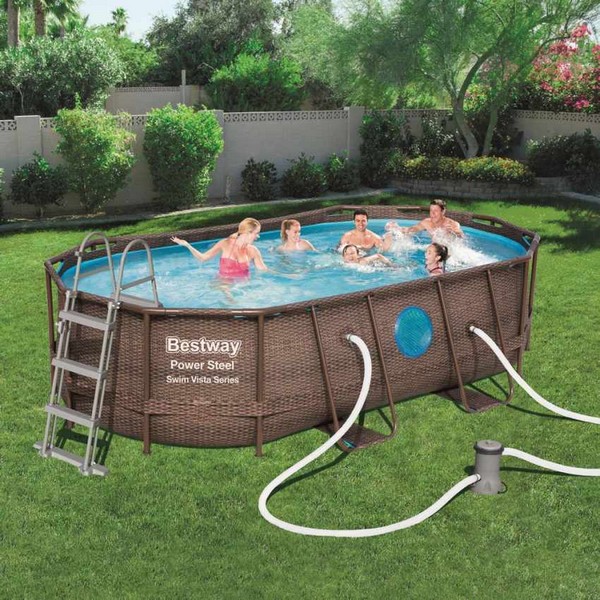 Продукт Bestway - Сглобяем басейн с помпа овален 427 cm x 250 cm x 100 cm  - 0 - BG Hlapeta