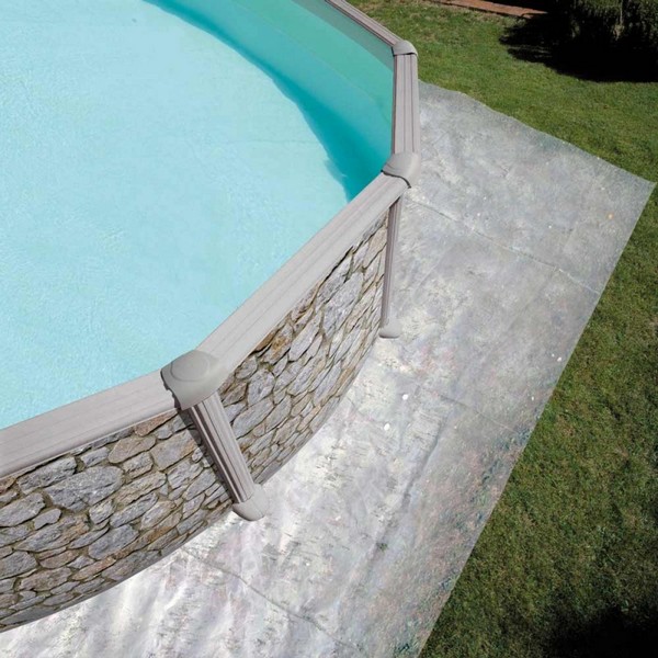 Продукт GRE CERDENA - Сглобяем басейн с метална стена ,овал, имитация на камък, 610 x 375 h 120см. - 0 - BG Hlapeta