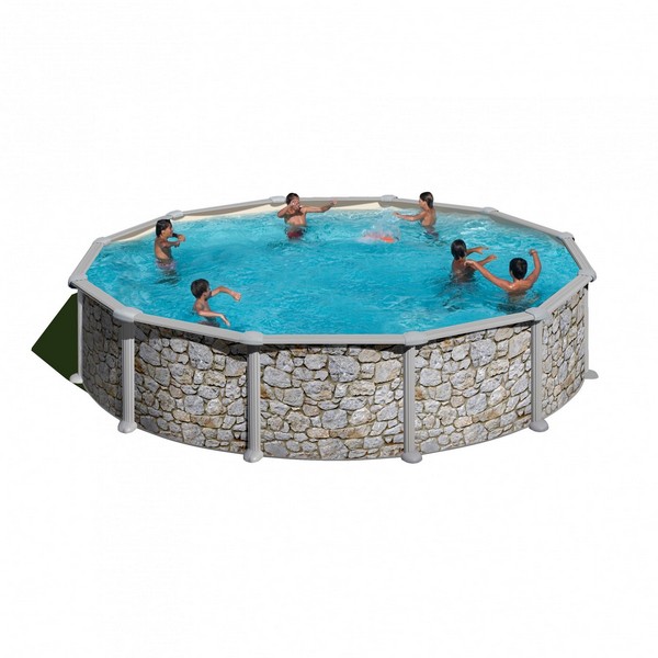 Продукт GRE CERDENA - Сглобяем басейн с метална стена , кръг, имитация на камък, ф460 h 120см. - 0 - BG Hlapeta