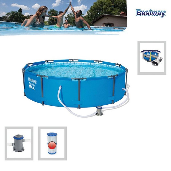 Продукт BESTWAY STEEL PRO MAX - Сглобяем басейн с метална рамка и филтърна помпа  305 х 76 см. - 0 - BG Hlapeta