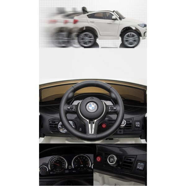 Продукт Акумулаторен джип BMW X6M, 12V с меки гуми и кожена седалка - 0 - BG Hlapeta