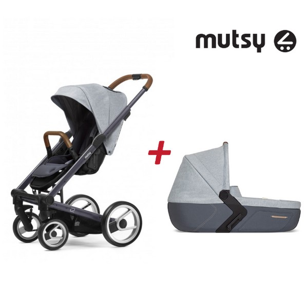 Продукт Mutsy i2 UN - Пакет Шаси  + Кош за новородено и Седалка и сенник Mutsy i2 Pure Cloud  - 0 - BG Hlapeta