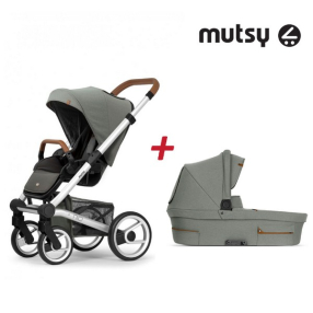Mutsy Nio - Пакет Шаси + Кош за новородено, седалка и сенник Mutsy Nio Inspire Light Shade 